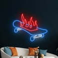 thumbnail image 3 of Handmadetneonsign Skateboard Store Neon Sign, Skateboarding Led Sign, Skateboarder Led Light, 3 of 5