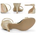 thumbnail image 4 of Unique Bargains Women's Sandals Ankle Strap Stiletto Heels Glitter Sandals, 4 of 6