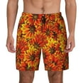 thumbnail image 2 of Picia Sunflower4 pattern Mens Swim Trunks with Compression Liner Stretch Beach Shorts Quick Dry with Zipper Pockets No-Chafing Board Shorts-Small, 2 of 9
