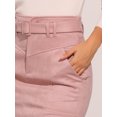 thumbnail image 5 of DARING DIVA Women's Faux Suede Skirt Belted Pencil Skirts XL Pink, 5 of 6
