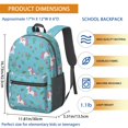 thumbnail image 3 of Unicorn and Flower Blue Pattern 17" School Backpacks for Teens,Waterproof Oxford Fabric,S-Shape Padded Straps for School,Travel,Hiking,Camping, 3 of 6