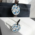 thumbnail image 7 of 2Pcs Leather Round zebra Cruise Luggage Tag with Privacy Cover and Name ID Tag - Suitable for Travel Handbags Backpacks School Bags Luggage Tags, 7 of 7