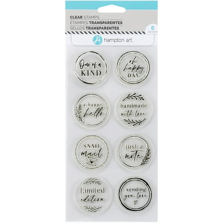 American Crafts Hampton Art Clear Stamps-Circle Sentiments