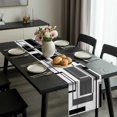 thumbnail image 2 of Black Grey Geometric Table Runner 72 Inches Long, Gray Abstract Striped Art Kitchen Coffee Dining Table Decoration for Home Party Birthday Wedding Home Decor 14x72 Inches, 2 of 8