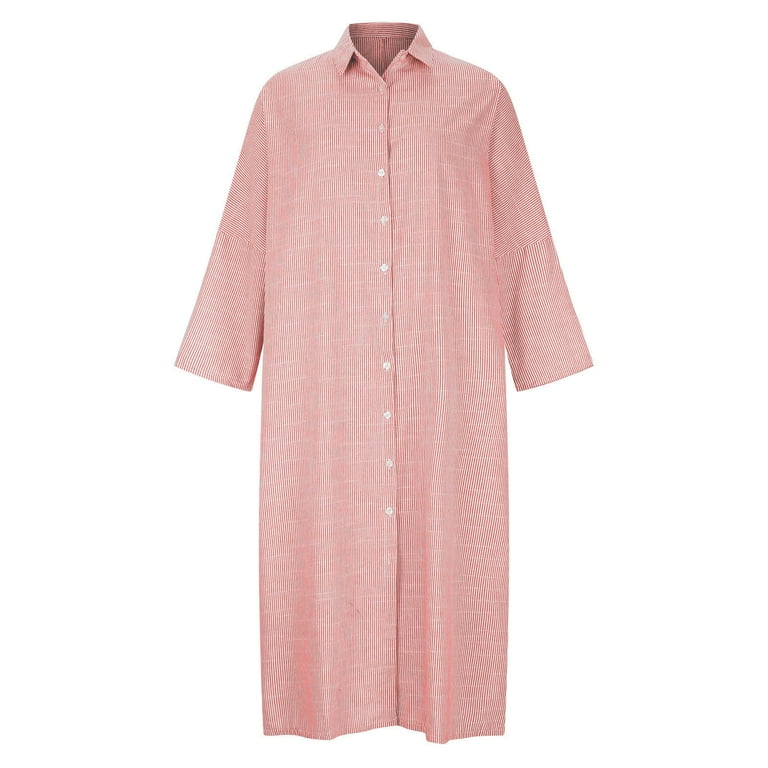 knee length dresses for ladies Pink Terry Cloth Striped Half Zip Dress *FINAL SALE* – SSYS main image 0