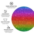 thumbnail image 3 of Yiaed Rainbow Glitter Print Leather Coasters for Drinks - Cup Coasters Coffee Table Kitchen Table Bar, Home & Office Gifts Handmade Drink Coasters-Round Shape, 3 of 6