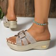 thumbnail image 4 of Dakaela Women's Arch Support Slide Sandals Orthopedic Slip on Wedge Sandal Summer Beach Dressy Shoes, 4 of 7