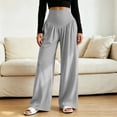 thumbnail image 3 of Women’s High Waist Yoga Pants Lightweight Wide Leg Sport Bottoms with Pockets Casual Loose Outdoor Fitness Trousers, 3 of 8