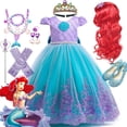 thumbnail image 2 of Disney-disfraz de la princesa sirena Ariel para niña, vestido bordado de lujo para carnaval, fiesta de Halloween, Vestidos para niños Fivean unisex, 2 of 2