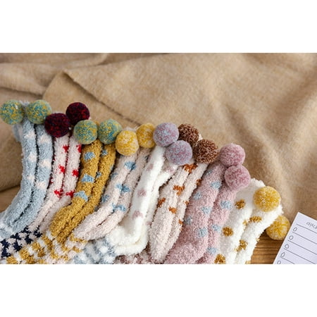 

NECHOLOGY Thermal Socks For Womens Coral Fleece Socks Stripe Socks Colorful Lightweight Athletic Socks Casual Socks Girls Toddler Socks E One Size