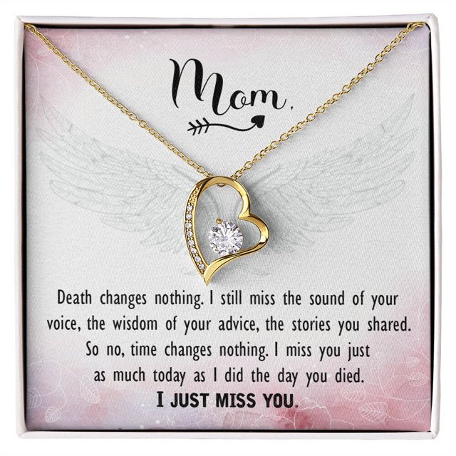 Pour Maman Message Souvenir Mort Ne Change Rien pour Toujours Collier w Message Carte