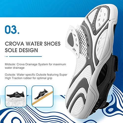 CROVA Kids Water Sports Shoes Ultra Light Totally Drainage Quick-Dry Aqua Socks Barefoot Slip-on for Boys Girls Toddler 