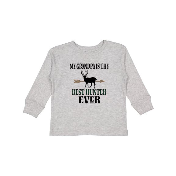 Inktastic Deer Hunting Grandpa Best Hunter Ever Boys Long Sleeve Toddler T-Shirt