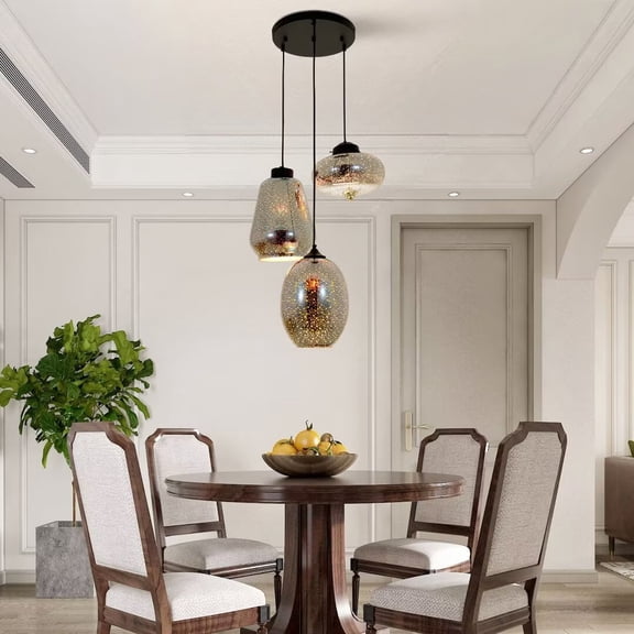 KPIBEST Industrial Retro Loft 3 Light Chandelier, Cluster Chandelier Hanging Light Fixture, Dining Room Living Room Kitchen Chandelier
