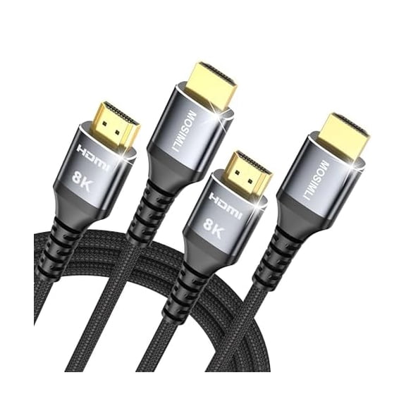 8K HDMI Cable 3FT 2-Pack, High Speed 48Gbps HDMI 2.1 Cord for Neat, Support HDR10 , SBTM, QMS, CEC, HDCP 2.3 for TV, Monitor, Computer, Laptop, HDMI Switch, HDMI Splitter, HUB, KVM, Projector
