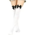 thumbnail image 2 of Fgnfyis Women's Thigh High Socks Bowknot Pure Color Over The Knee Long Socks for Festival Christmas Comfortable and Warm White, 2 of 5