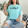 thumbnail image 2 of Minimalist WRSHP Design Graphic Worship, Christian, Chalky Mint Comfort Colors T-Shirt, 3XL, 2 of 3
