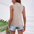 thumbnail image 6 of UDAUDU Womens Button Down Shirt Sleeveless Classic V Neck Blouse Basic Tank Tops Business Work Office Tops Khaki S, 6 of 6