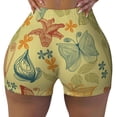 thumbnail image 2 of Haiem Floral with Butterflies No Front Seam Biker Shorts for Women Yoga Workout Gym Bike Shorts with Tummy Control Moisture-Wicking-Small, 2 of 9