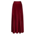 thumbnail image 4 of Women’s High Waisted Pleated Maxi Skirt, Elastic Waist Flowy Long Skirt for Casual Work Office Travel Daily Wear, 4 of 7