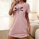 thumbnail image 1 of Camisón corto de mujer, vestido de largo medio con estampado de moda, camisón corto extragrande de mujer, camisón de manga corta con estampado de pecho a la moda, camisón de mujer, 1 of 5