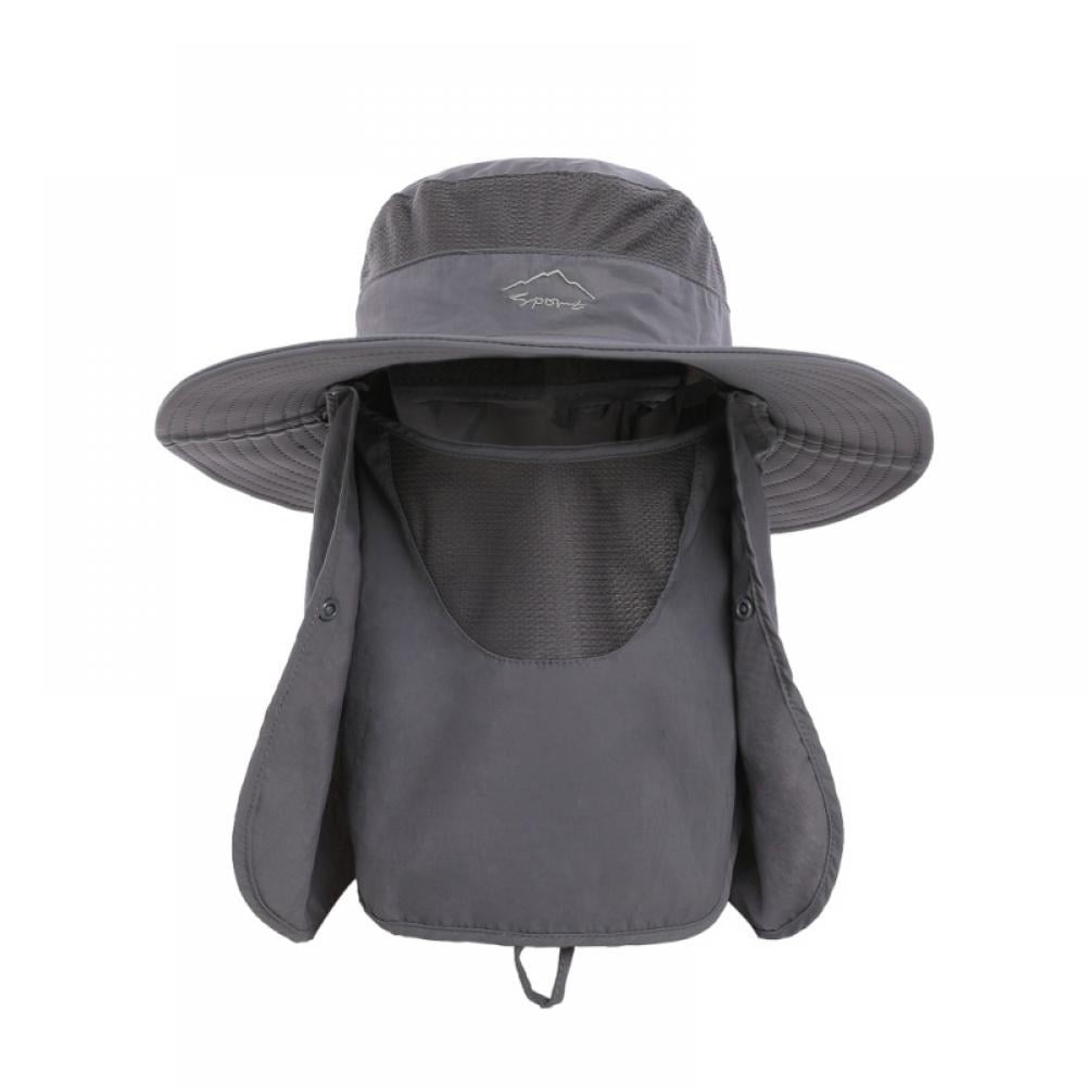 Alvage Wide Brim Fishing Hat,Sun Cap with UPF 50+ Sun Protection and Removable Neck Flap,for Man and Women, adult Unisex, Size: One size, Gray
