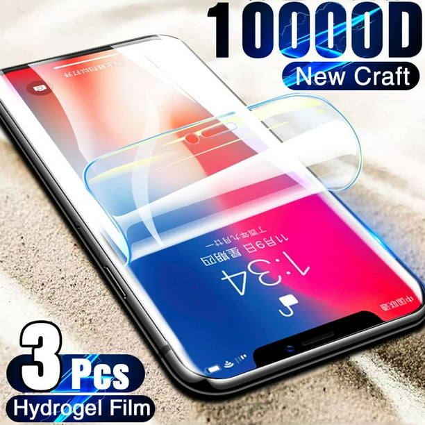 Protector de pantalla de película de hidrogel de cubierta completa de 3 uds para iPhone X XR XS 11 12 14 13 Pro Max Protector de pantalla iPhone 7 8 6 Plus SE 2020 Tan Jianjun unisex