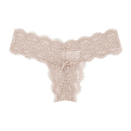 

IROINNID Thong Underwear For Women High-Cut Lace See-through Panties Sexy Temptation Solid Color Invisible Panties