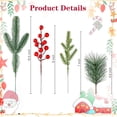 thumbnail image 5 of 60 Pcs Artificial Pine Needles Branches Christmas Greenery Stems Picks Christmas Artificial Red Berry Stems for Garland Wreath Outdoors Decorations,Christmas Decorations for Home, 5 of 7