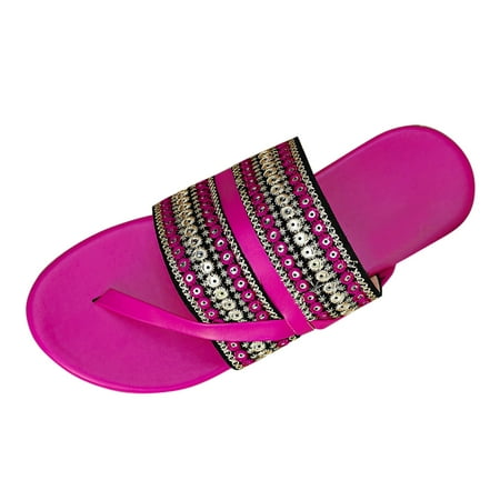 

Ediodpoh Women s Flat Cool Ethnic Style Simple Beach Braided Clip Toe Large Size Flip Flops Sandals Women Summer Sandals for Women 2024 Hot Pink 7(38)