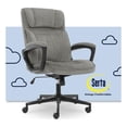 thumbnail image 1 of Serta Hannah Chaise de Bureau Moderne Rembourrée en Velours Microfibre Gris, 1 of 14