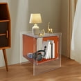 thumbnail image 6 of Modern Acrylic Nightstand Side Table with Storage Shelf Clear Bedside Table End Table for Living Room Bedroom (Brown), 6 of 9
