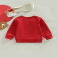 thumbnail image 2 of Kid Shirt Long Sleeve  Neck Heart Print Street Party Loose Red Tops, 2 of 5