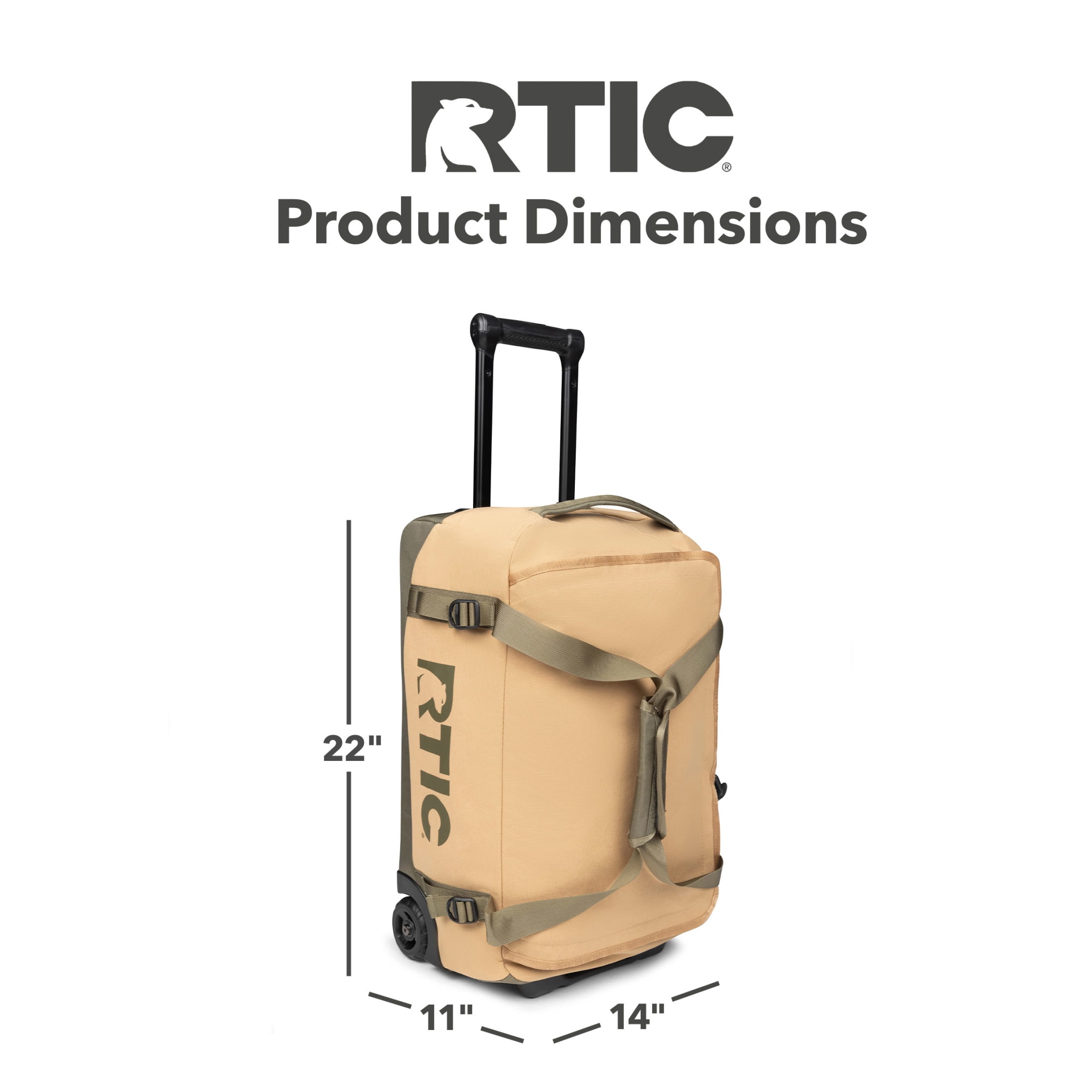 RTIC Road Trip Rolling Duffle Bag, Medium, Water-Resistant and Wheeled, Trailblazer