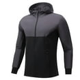 thumbnail image 3 of Timoontee Men's Cardigan Athletic Hoodies Long Sleeve Zip Up Pullover Tops Outdoor Casual Workout Sweatshirts Color Block Hooded Sweatshirts Gray XL, 3 of 7