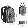 thumbnail image 2 of Balery Optical Zebra Illusion Mochila escolar 3 en 1 para niños: mochila resistente con lonchera térmica y estuche para lápices. Mochila escolar para niños y niñas., 2 of 7
