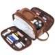 thumbnail image 1 of Neceser Hombre de Gran Capacidad, Neceser de Maquillaje con PU Impermeable, con Bolsa Impermeable, 24 x 15 x 16 cm, Marrón Oscuro, 1 of 5