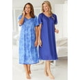 thumbnail image 4 of Only Necessities Plus Size 2-Pack Short Silky Gown, 4 of 6