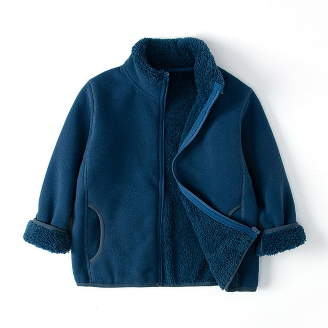 Kids Girls Fleece Jacket Long Sleeve Jacket Full-Zip Jacket Fall Jacket Girls Jacket Size 3-4 Years