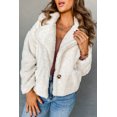thumbnail image 7 of Women's Warm Beige Faux Fur Lapel Collar Jacket with Pockets | [ZhiHiMeRi] | (US 12-14)L, 7 of 7