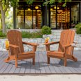 thumbnail image 6 of SERWALL 2PC Folding Adirondack Chair Set with Dual Cup Holders & Phone Holder, All-Weather HDPE Fire Pit Chairs for Outdoor, Patio, Poolside, Garden - Orange, 6 of 13