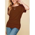 thumbnail image 3 of Made by Johnny Women's Dolman Drape Top with Side Shirring XS RUST, 3 of 6