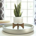 thumbnail image 2 of 4.75" Ceramic Planter on Wood Stand, 2 of 5