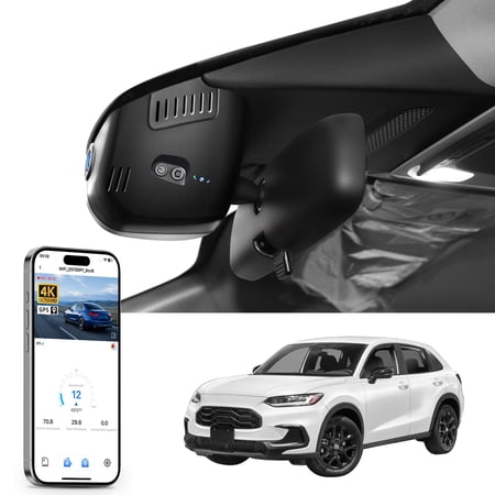 Mangoal 4K Dash Cam Starvis Sensor for Honda HRV Gen3 RU 2023-2026(Model B), Integrated OEM Look, UHD 2160P Video, WiFi & App, GPS, 64GB Card