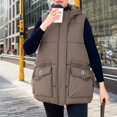 thumbnail image 2 of Vedolay Parka Jacket Women Boho Long Sleeve Oversized Open Front Coat 2023 Coffee,2XL, 2 of 5