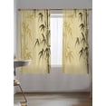 thumbnail image 5 of Sheer Curtains 72 Inches Long, Vintage Bamboos Semi Sheer Curtains Light Filtering Window Treatment, Ink Painting Retro Art Rustic Privacy Voile Drapes for Living Room Bedroom 52x72 Inch, 5 of 7
