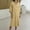 Yellow, variant on BUIGTTKLOP Cotton Linen Midi Dresses for Women 3/4 Sleeve Sundress Button up V Neck Loose Fitted Flowy Summer Dress