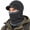 Gray, variant on Winter Knit Hat with Visor Face Cover & Neck Warmer, Warm One Piece Flannel Mask Hat for Skiing Hiking Cycling