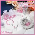 thumbnail image 5 of 30 piezas de rosario de bautismo, mini rosario, recuerdos de bautismo, rosarios de dedo para bautismo, cuentas en forma de rosa con 30 bolsitas de organza., 5 of 5