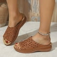thumbnail image 6 of Mostsola Womens Sandals Boho Flower Hollow Out Wedge Sandals Slip on Shoes Slippers Summer Slides, 6 of 8